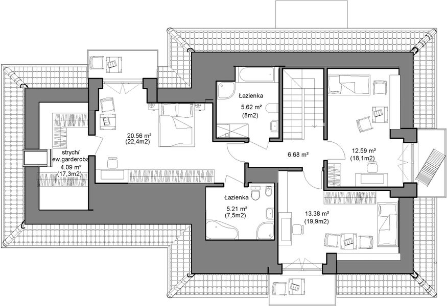Poddasze projektu Domidea 54