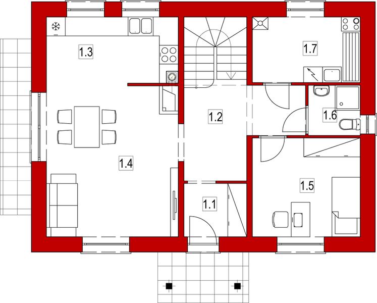 Parter projektu Domek Wierzbowy (021 ET)