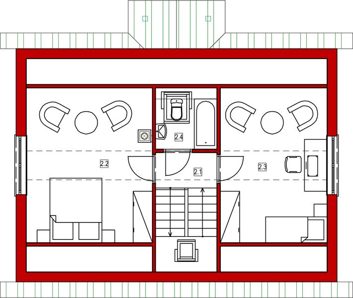 Poddasze projektu Domek Lipowy (020 Jk V2)
