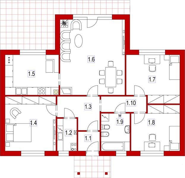 Parter projektu Domek Kaszubski w Kozach (014 ET-M)