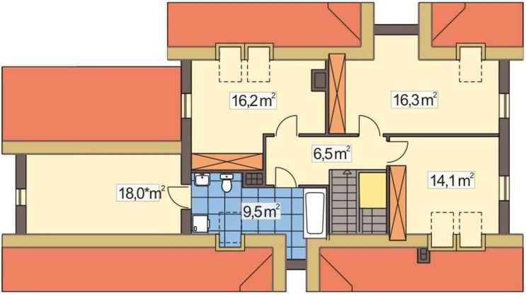 Poddasze projektu Słoneczko C 2 garaże