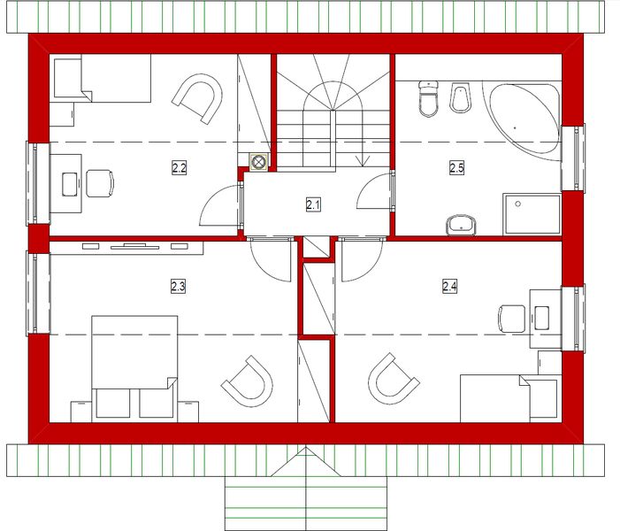 Poddasze projektu Domek Na Wierzbowej (021 ES)
