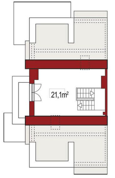 Poddasze projektu Diana Grande B segment lewy