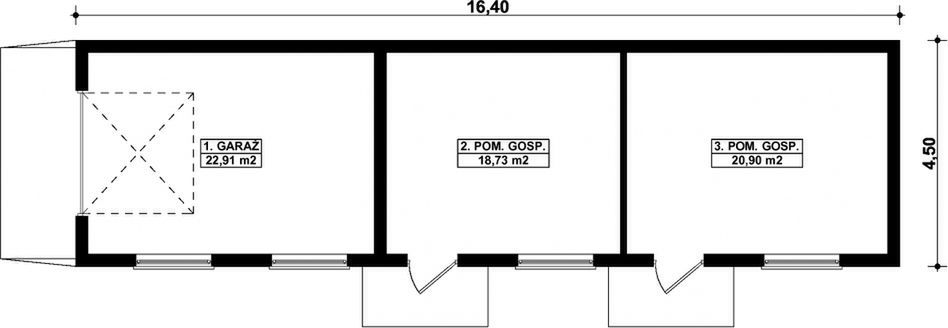 Parter projektu G275 - Budynek garażowo - gospodarczy