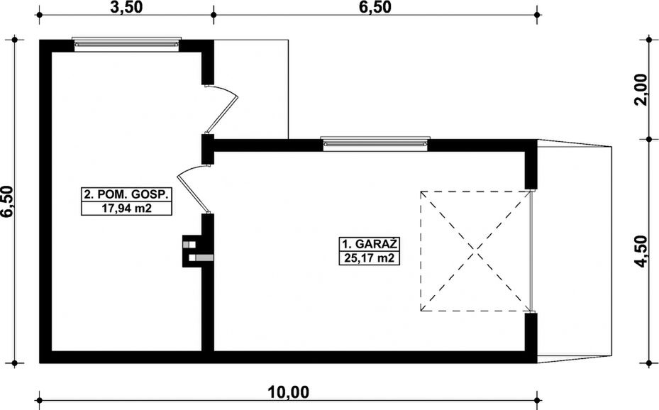 Parter projektu G269 - Budynek garażowo - gospodarczy