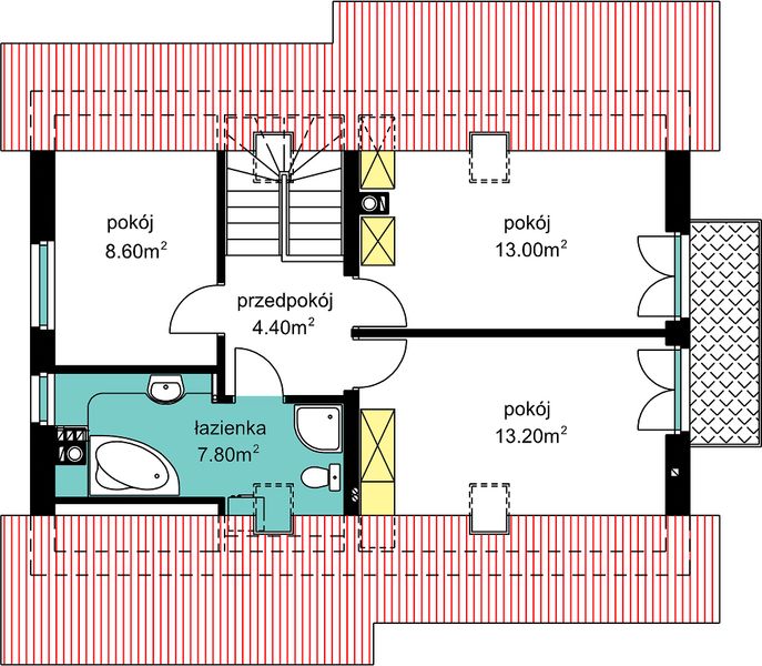 Poddasze projektu BW-49 war. 3 z garażem lub bez