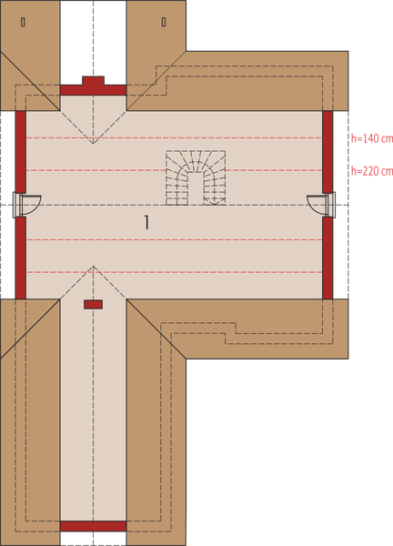 Poddasze projektu Simon 01 (dwulokalowy)