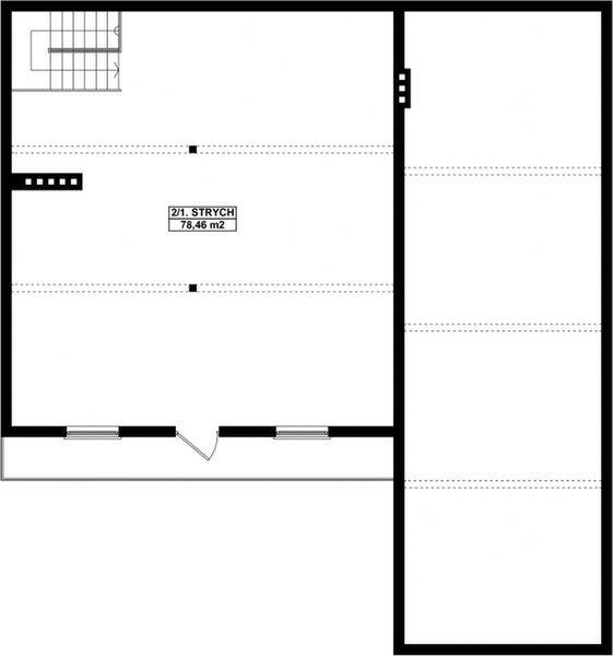 Poddasze projektu G36 - Budynek garażowo - gospodarczy