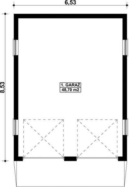Parter projektu G40 - Budynek garażowy