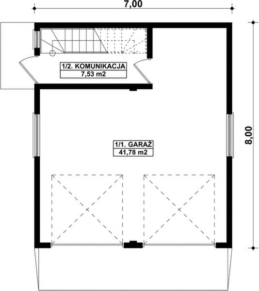 Parter projektu G87 - Budynek garażowo - gospodarczy