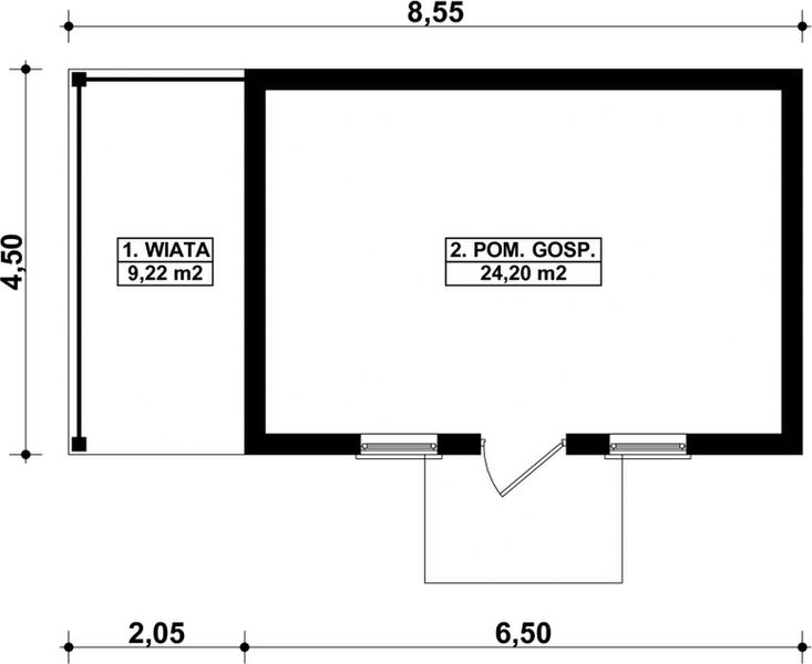 Parter projektu G105 - Budynek gospodarczy
