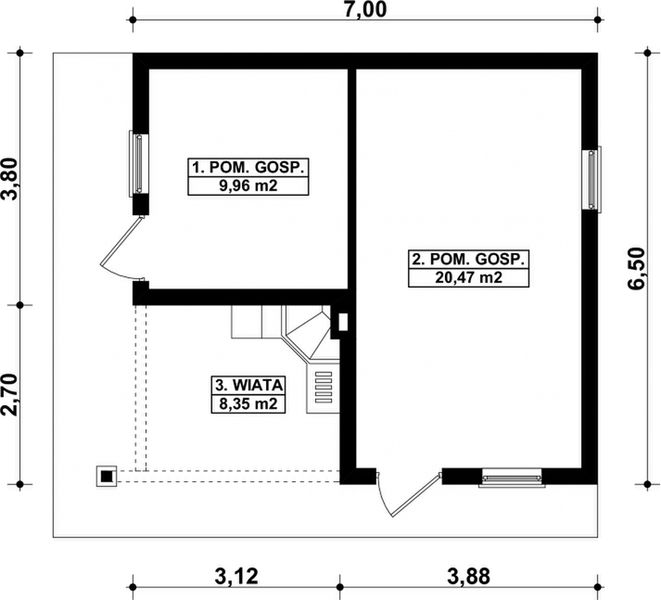 Parter projektu G57 - Budynek gospodarczy
