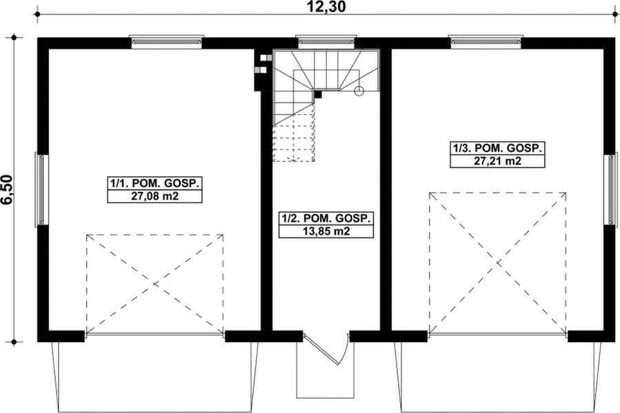 Parter projektu G60 - Budynek garażowo - gospodarczy