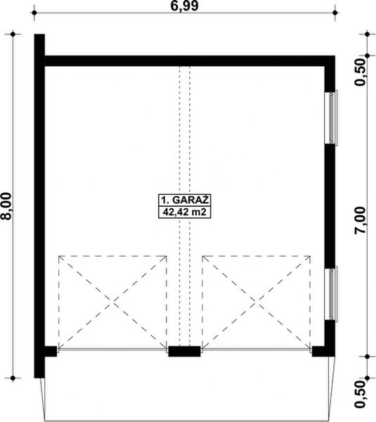 Parter projektu G62 - Budynek garażowy
