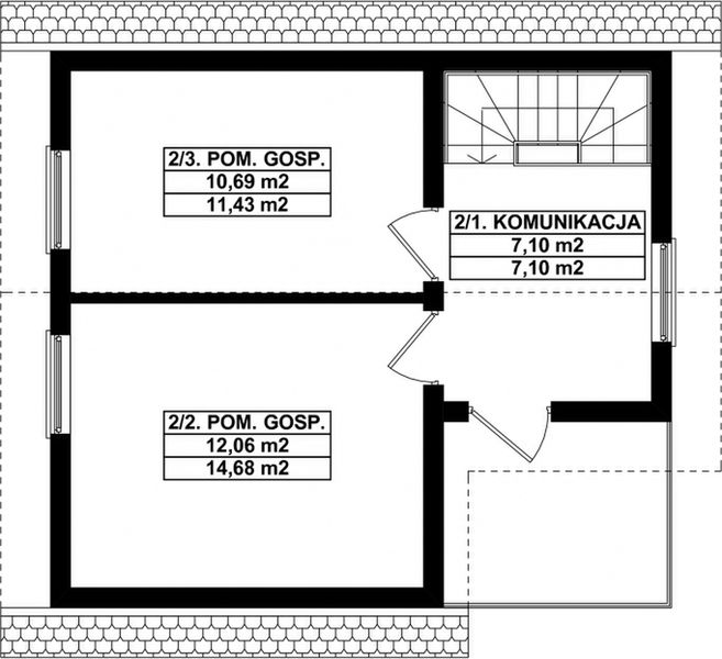 Poddasze projektu G71 - Budynek garażowo - gospodarczy