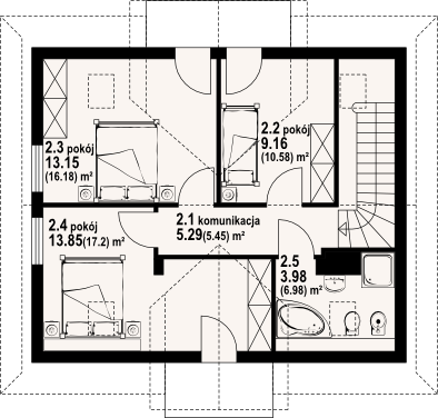 Poddasze projektu Cisowo dws