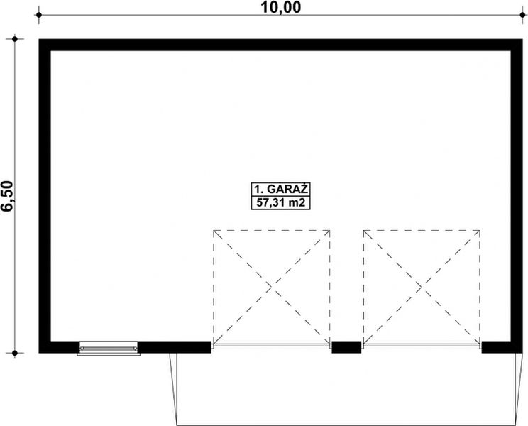 Parter projektu G74 - Budynek garażowy