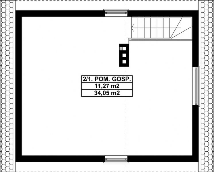 Poddasze projektu G84 - Budynek garażowo - gospodarczy