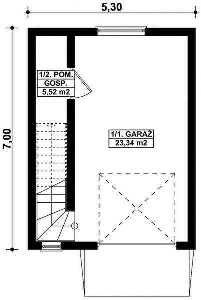 Parter projektu G309 - Budynek garażowo - gospodarczy