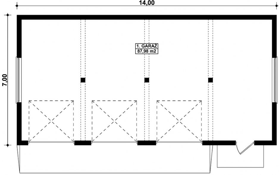 Parter projektu G304 - Budynek garażowy