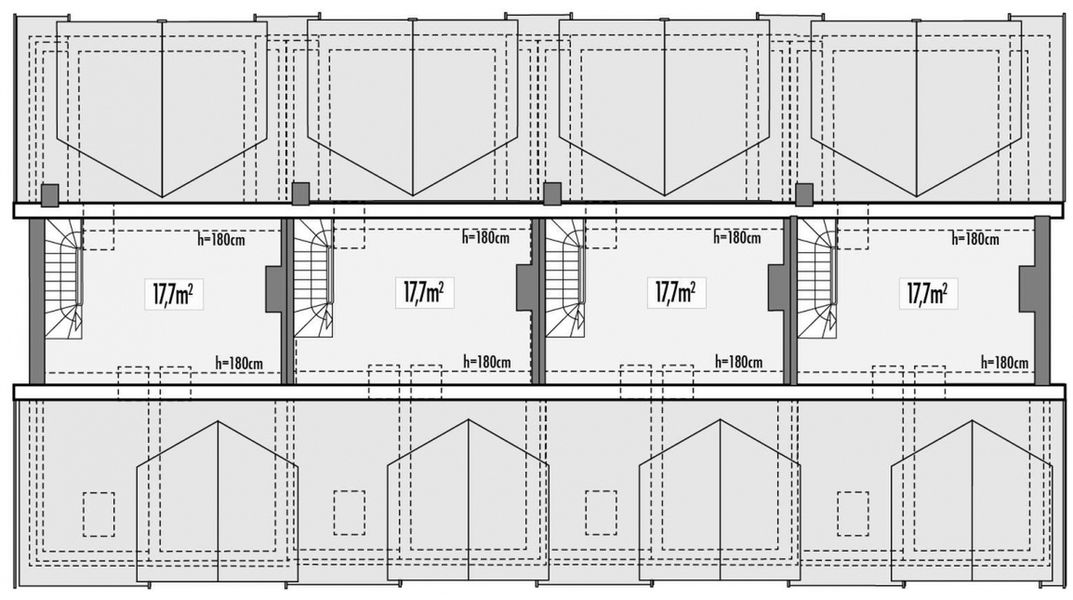 Poddasze II projektu Hubert 2 zestaw 4 segmentów PL+SL+SL+LL