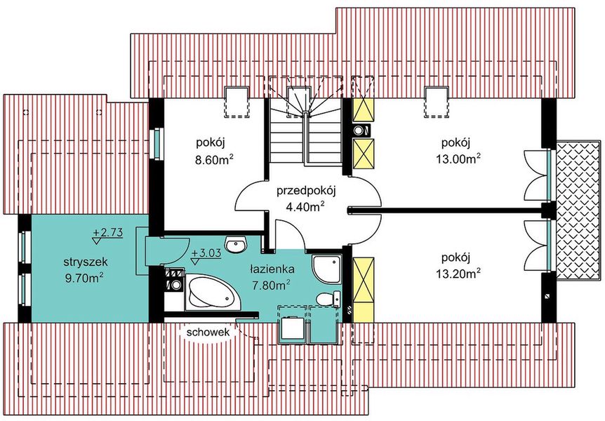 Poddasze projektu BW-49 wariant 4
