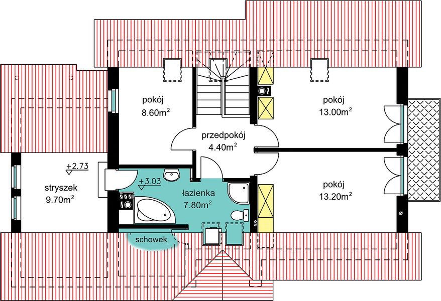 Poddasze projektu BW-49 wariant 7
