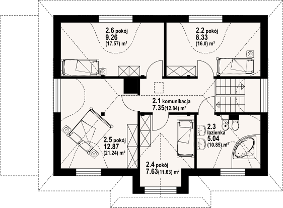 Poddasze projektu Chmielniki małe 15