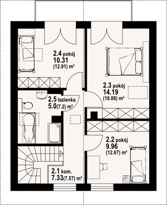 Poddasze projektu Grochowo Nowe 3