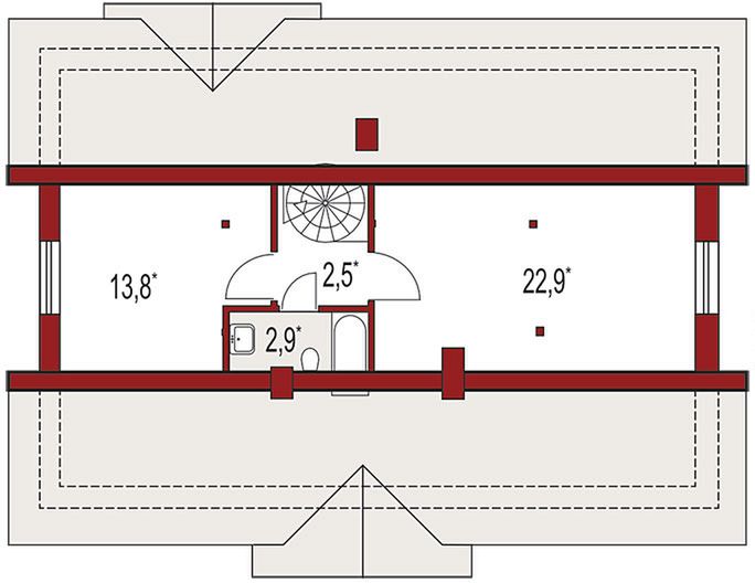 Poddasze projektu Gienia A