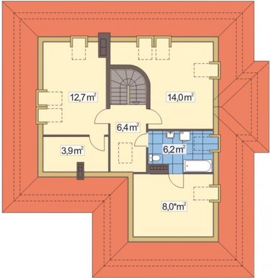 Poddasze projektu Wierzba 2 wersja A