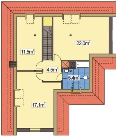 Poddasze projektu Borowik wersja A podpiwniczona