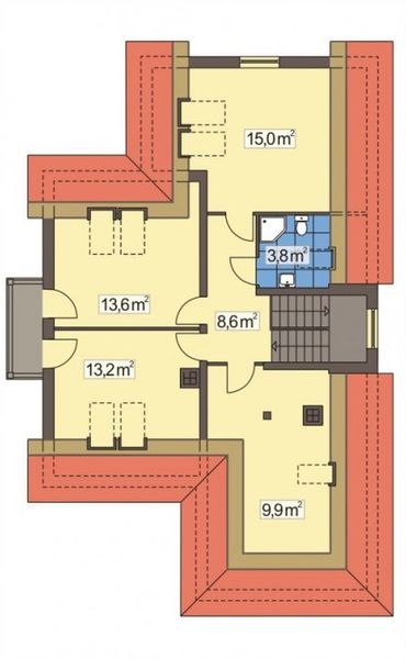 Poddasze projektu Malwa wersja A z garażem z przodu