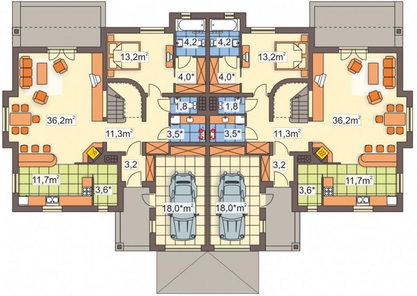 Parter projektu Cynamon wersja A z wykuszem