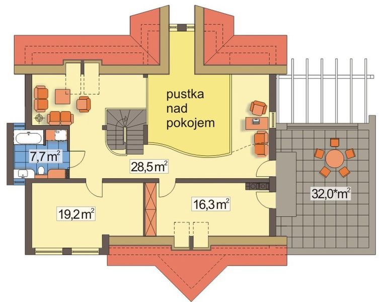 Poddasze projektu Irys 2 A podwójny garaż