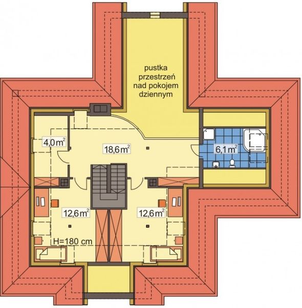 Poddasze projektu Szafran A wiata