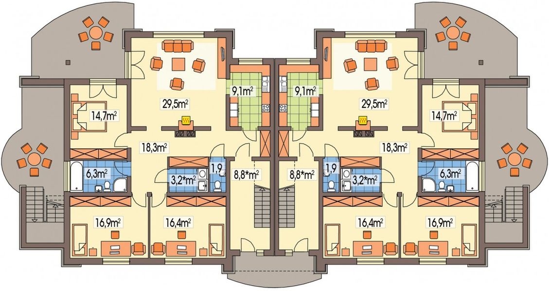 Parter projektu Willa Wiktoria wersja A