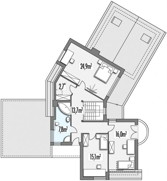 Poddasze projektu Bursztyn B 2-garaże