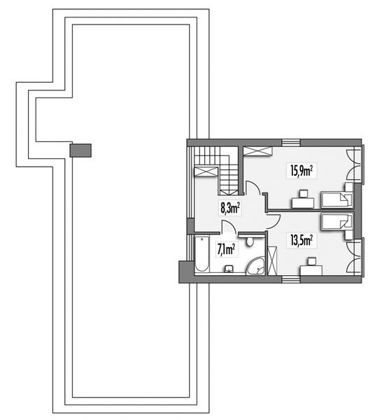Piętro 1 projektu Mango A 2W