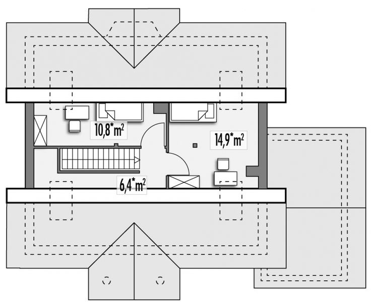 Poddasze projektu Angela C garaż