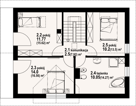 Poddasze projektu Bartne 11m