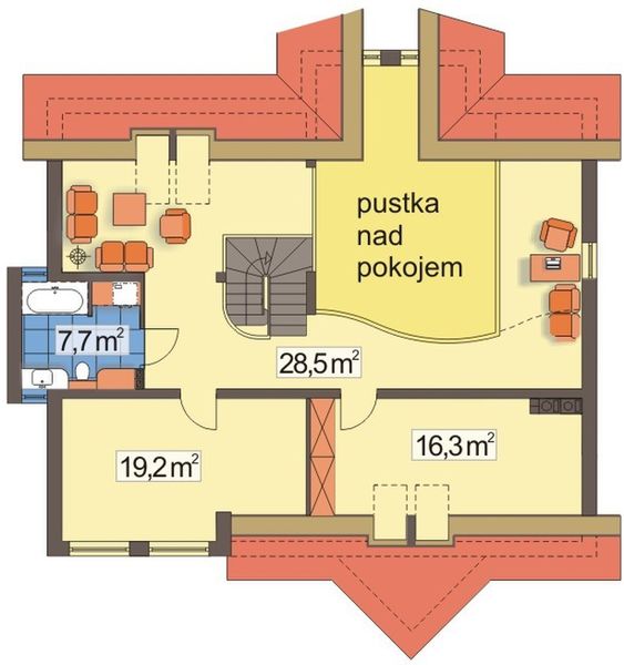 Poddasze projektu Irys 2 D bez garażu