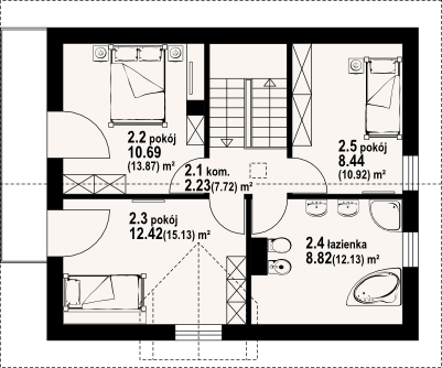 Poddasze projektu Bartne 9m