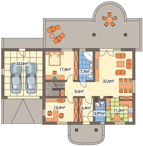 Parter projektu Lilia C 2-garaże