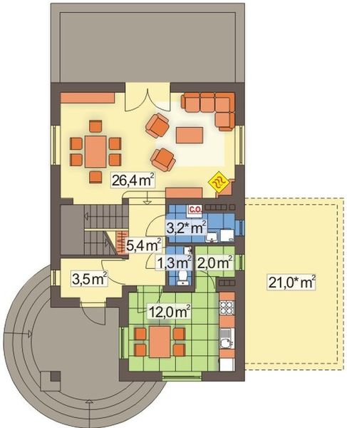 Parter projektu Luba B garaż