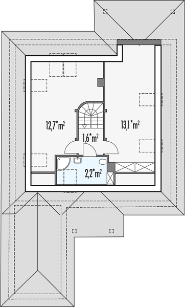 Poddasze projektu Magnolia C garaż