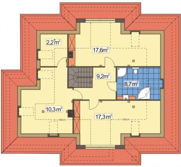 Poddasze projektu Mila 2B 2 garaże