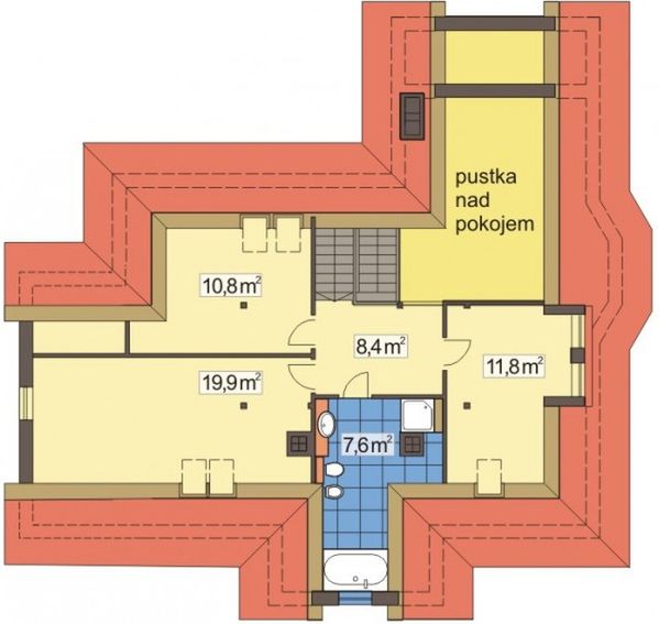 Poddasze projektu Telimena wersja B z podwójnym garażem