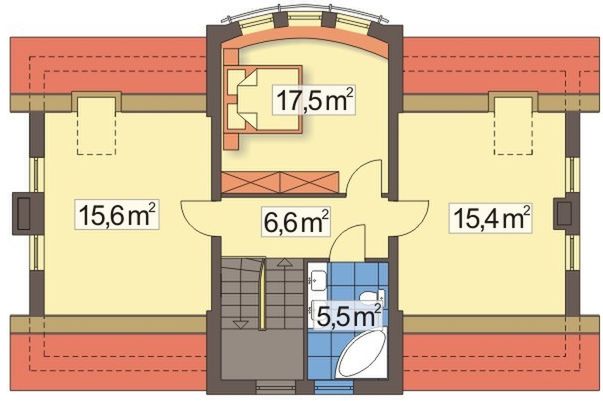 Poddasze projektu Słonecznik wersja D bez garażu