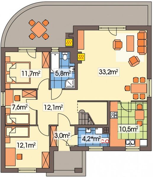 Parter projektu Wierzba A schody proste
